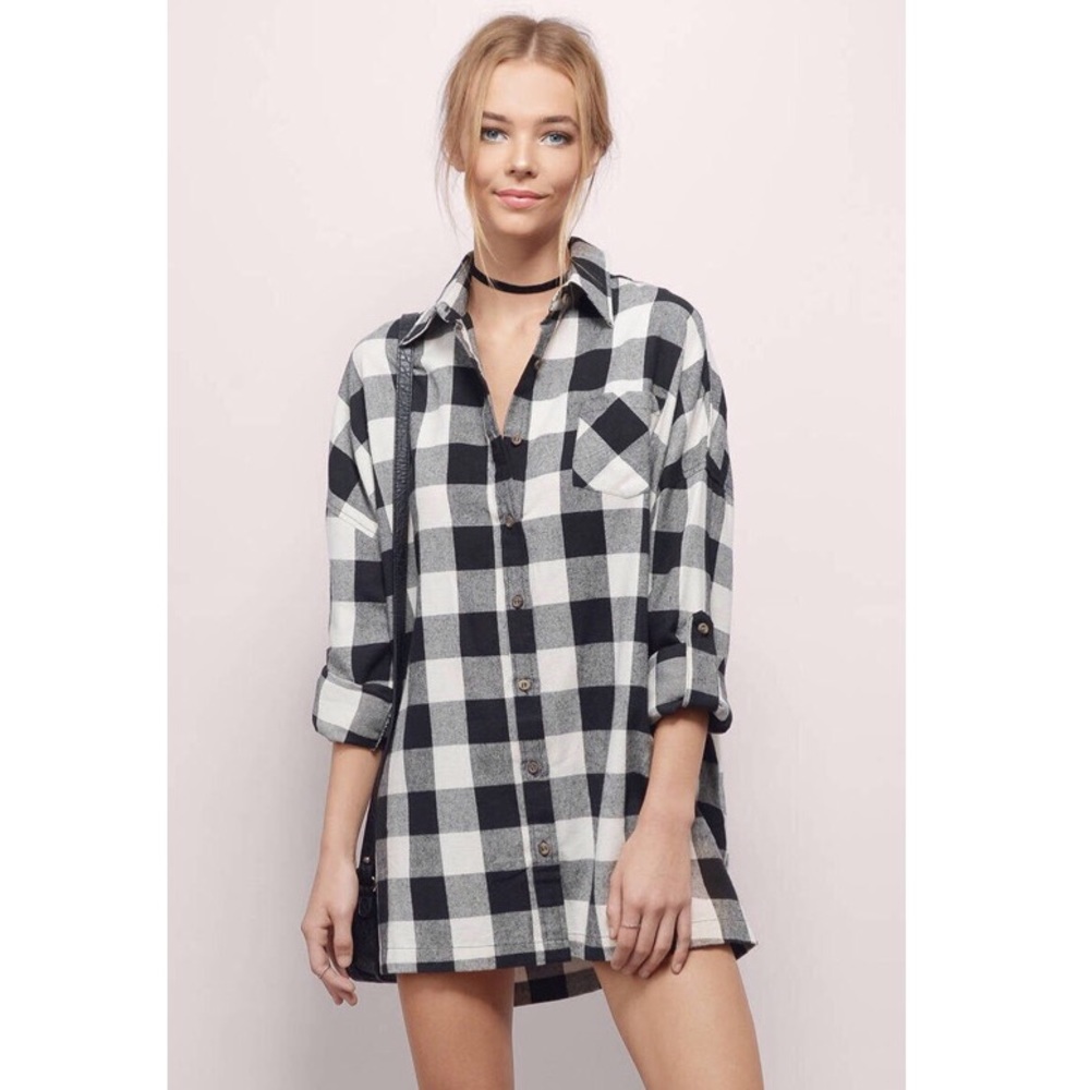 Tobi Checkered Out Black & White Shirt